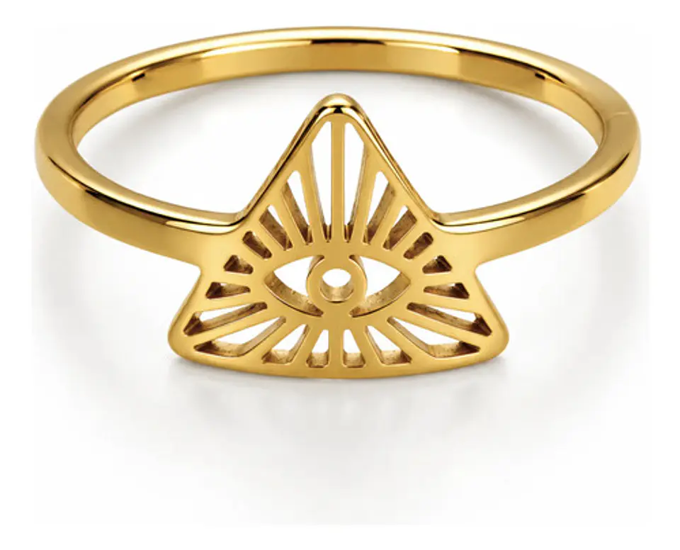 Anillo De Acero Para Mujeres Argolla Ojo De La Providencia 1