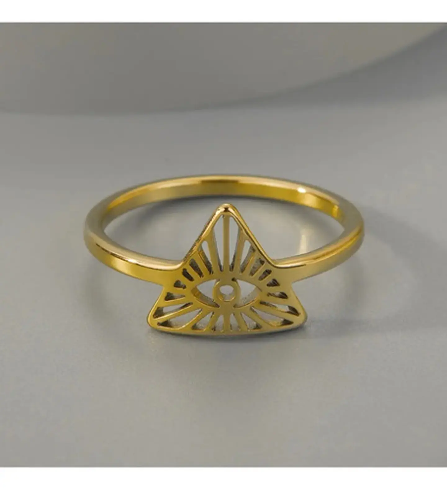 Anillo De Acero Para Mujeres Argolla Ojo De La Providencia 4