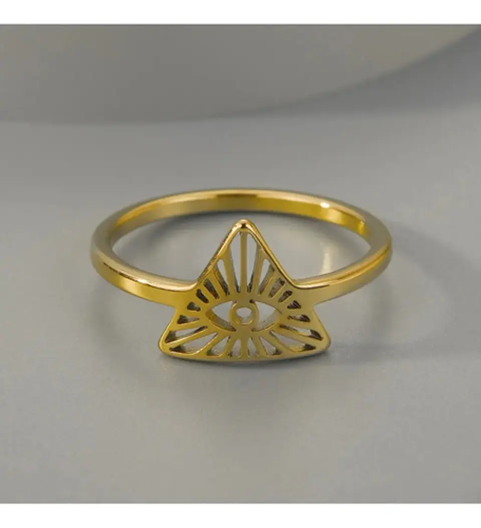 Anillo De Acero Para Mujeres Argolla Ojo De La Providencia 4