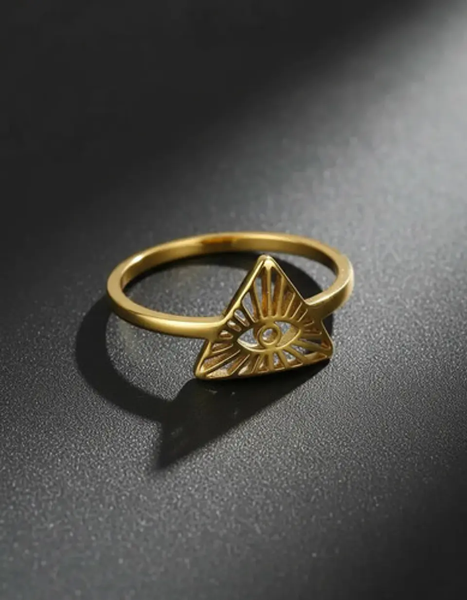 Anillo De Acero Para Mujeres Argolla Ojo De La Providencia 9