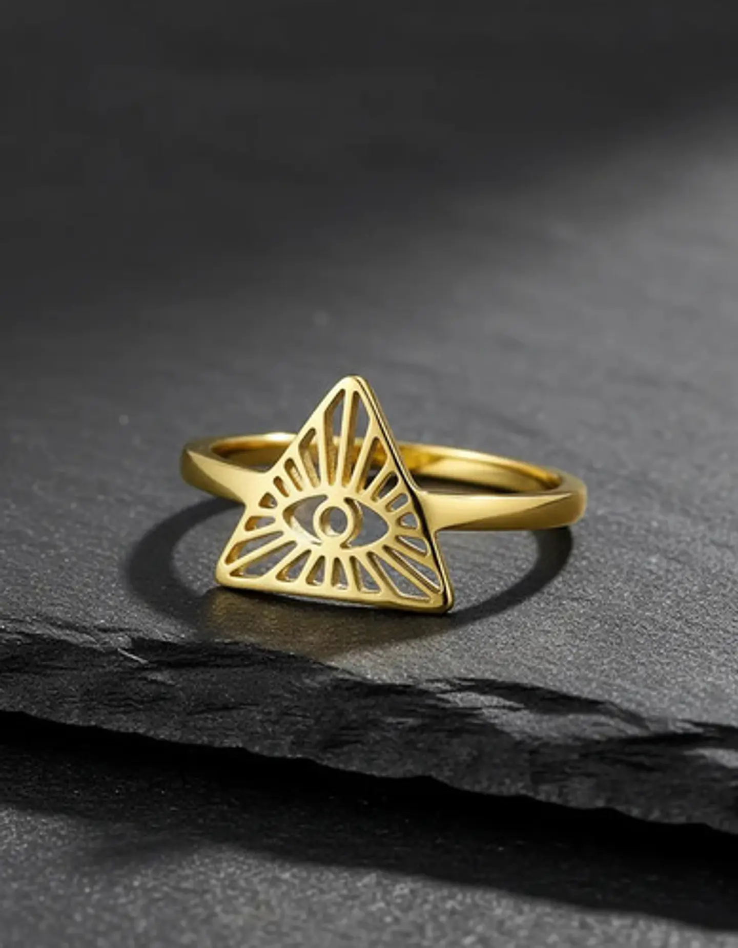 Anillo De Acero Para Mujeres Argolla Ojo De La Providencia 10