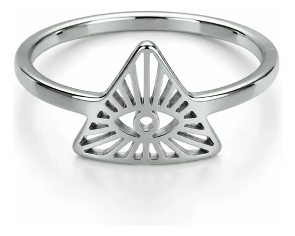 Anillo De Acero Para Mujeres Argolla Ojo De La Providencia 11