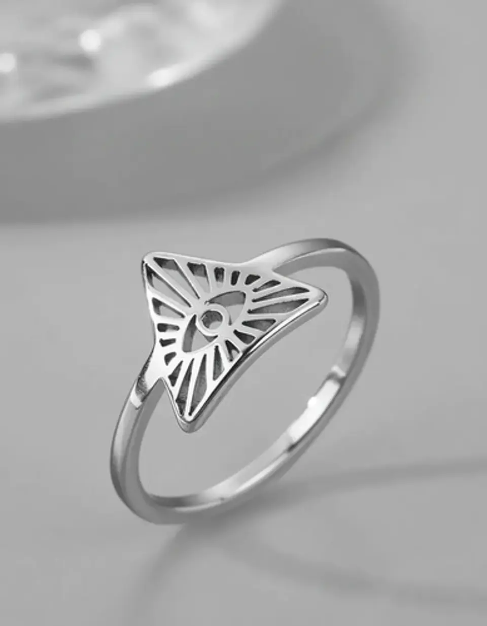Anillo De Acero Para Mujeres Argolla Ojo De La Providencia 12
