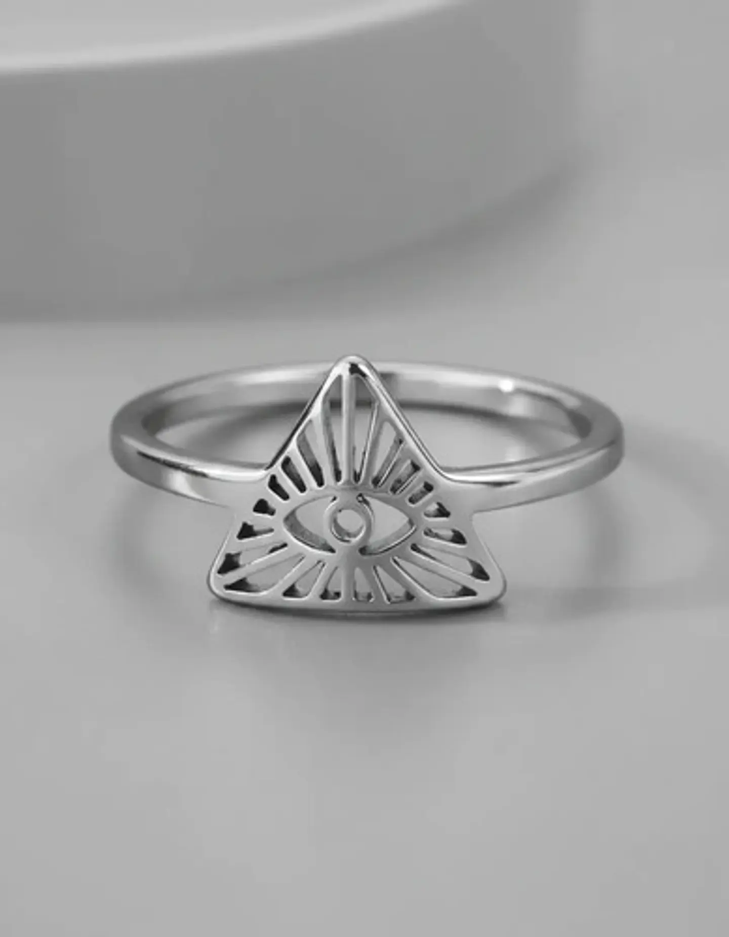 Anillo De Acero Para Mujeres Argolla Ojo De La Providencia 13