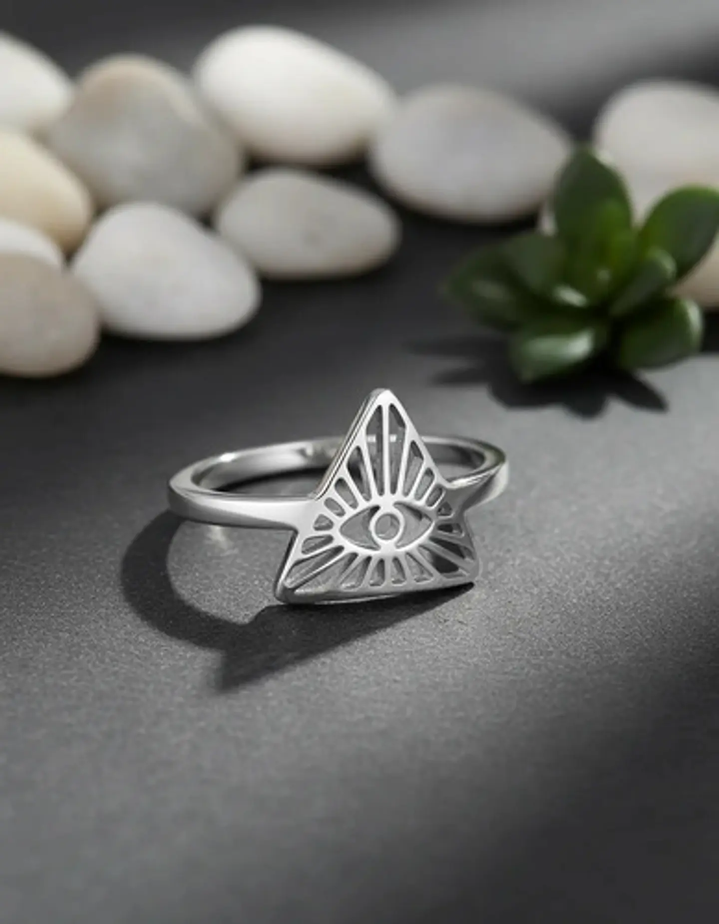 Anillo De Acero Para Mujeres Argolla Ojo De La Providencia 14