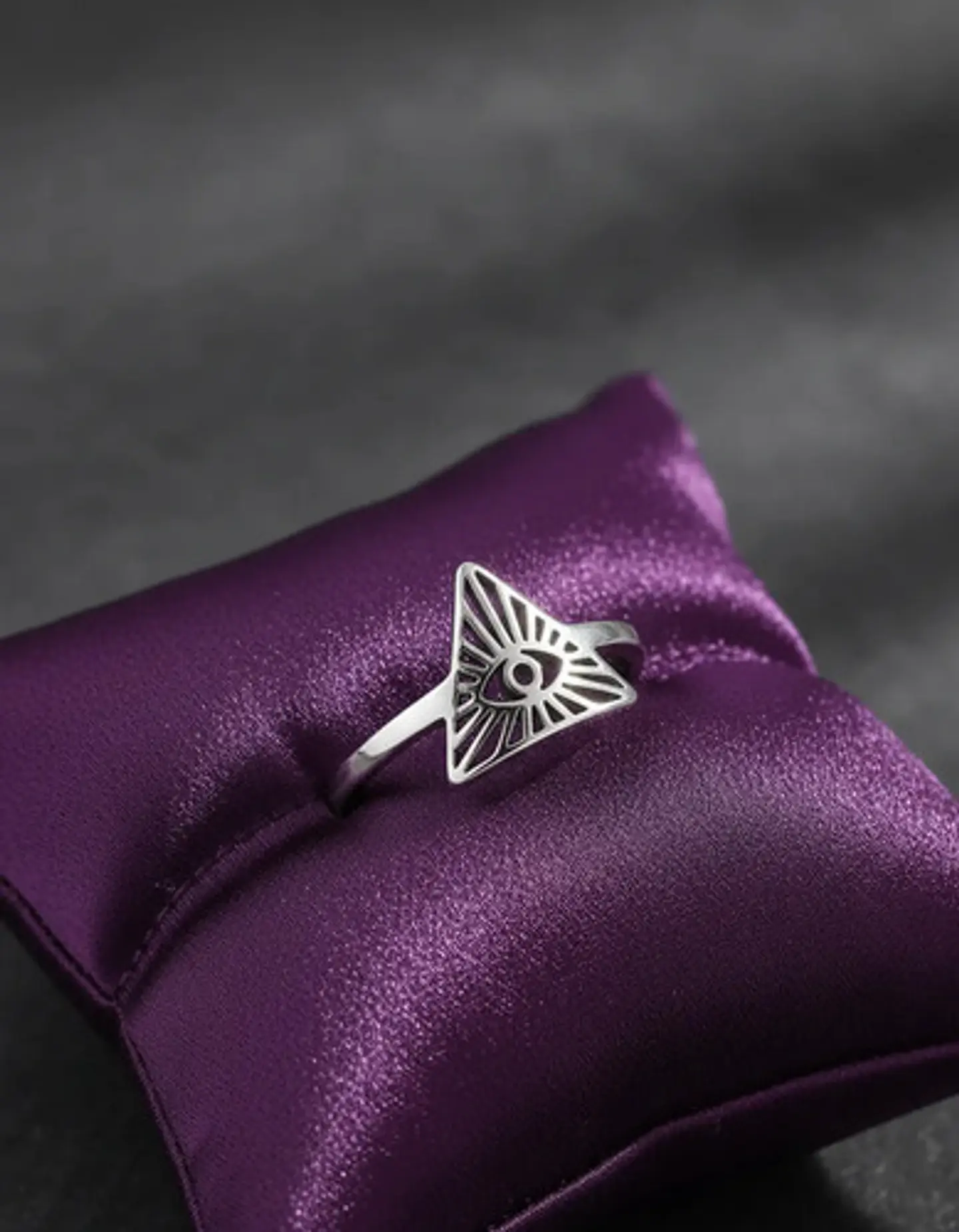 Anillo De Acero Para Mujeres Argolla Ojo De La Providencia 15