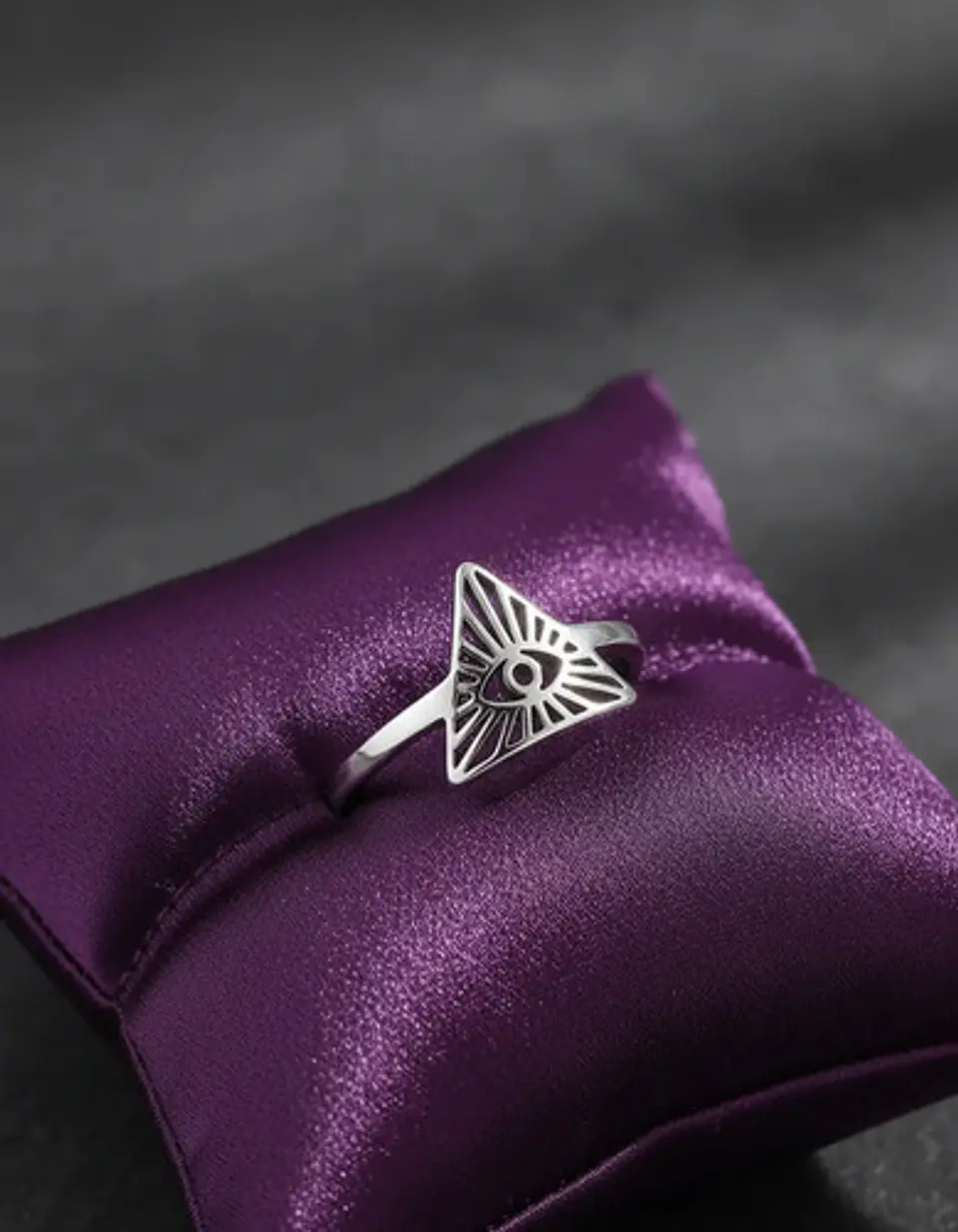 Anillo De Acero Para Mujeres Argolla Ojo De La Providencia 15