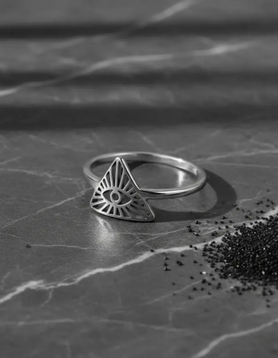 Anillo De Acero Para Mujeres Argolla Ojo De La Providencia 16