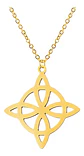 Collar Para Mujer Dije Nudo Bruja Celta De Acero Color Oro - Miniatura 1