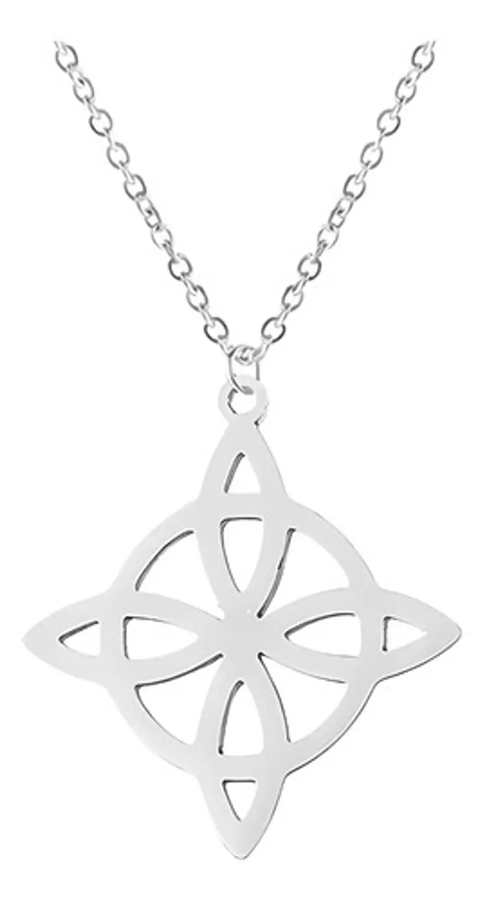 Collar Para Mujer Dije Nudo Bruja Celta De Acero Color Oro 9