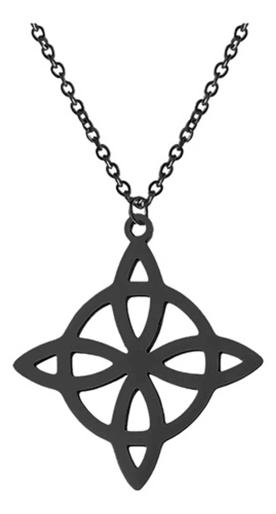 Collar Para Mujer Dije Nudo Bruja Celta De Acero Color Oro 16