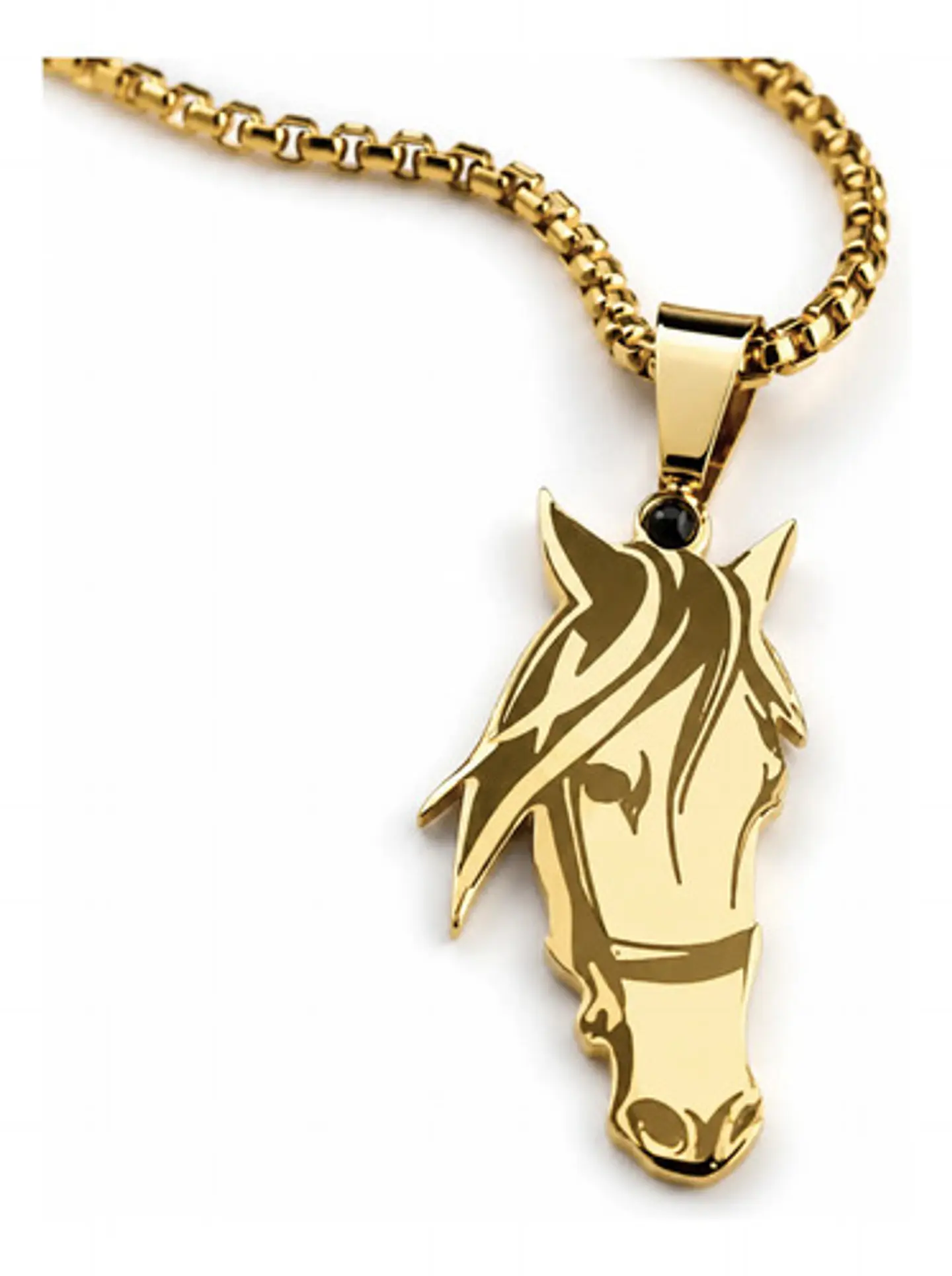 Collar De Acero Para Hombre Y Mujer Con Dije Cabeza Caballo 2