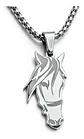 Collar De Acero Para Hombre Y Mujer Con Dije Cabeza Caballo - Miniatura 11