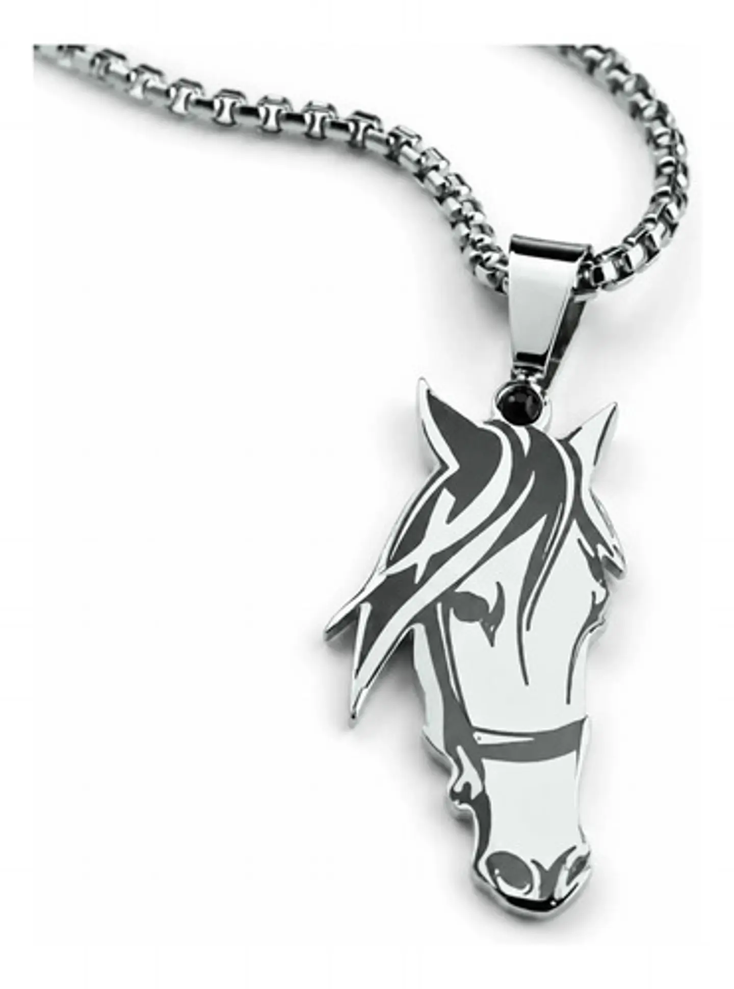 Collar De Acero Para Hombre Y Mujer Con Dije Cabeza Caballo 12
