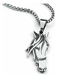 Collar De Acero Para Hombre Y Mujer Con Dije Cabeza Caballo - Miniatura 12