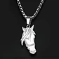 Collar De Acero Para Hombre Y Mujer Con Dije Cabeza Caballo - Miniatura 15