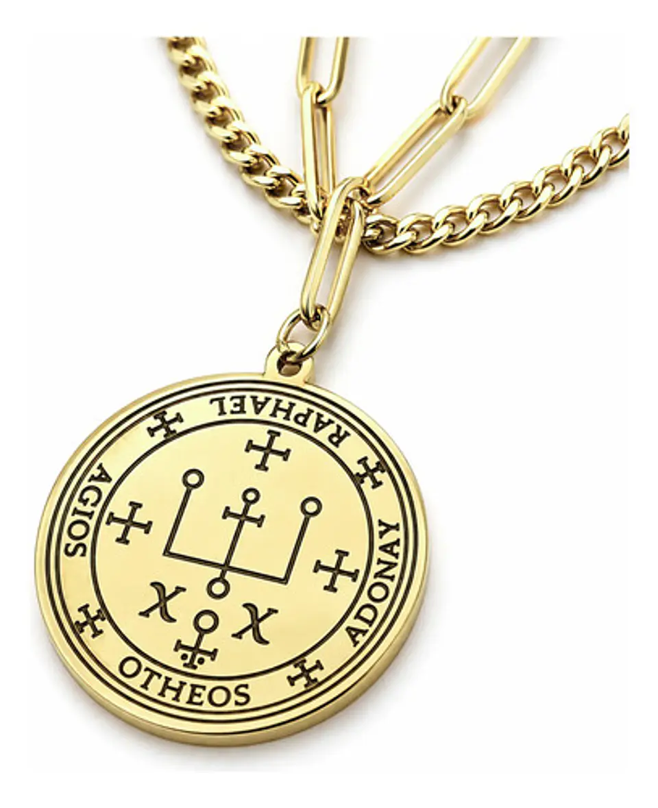 Collar Para Mujeres Dije Dorado Arcángel Rafael Amuleto 1