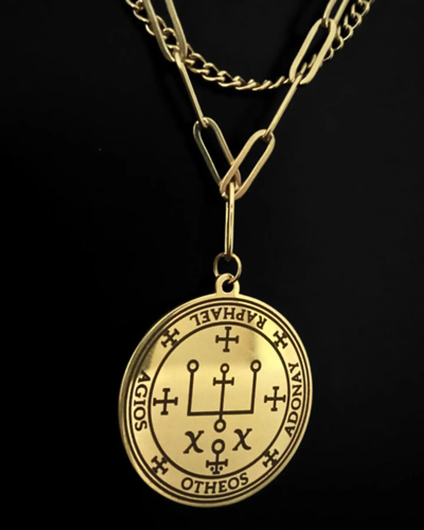 Collar Para Mujeres Dije Dorado Arcángel Rafael Amuleto 8