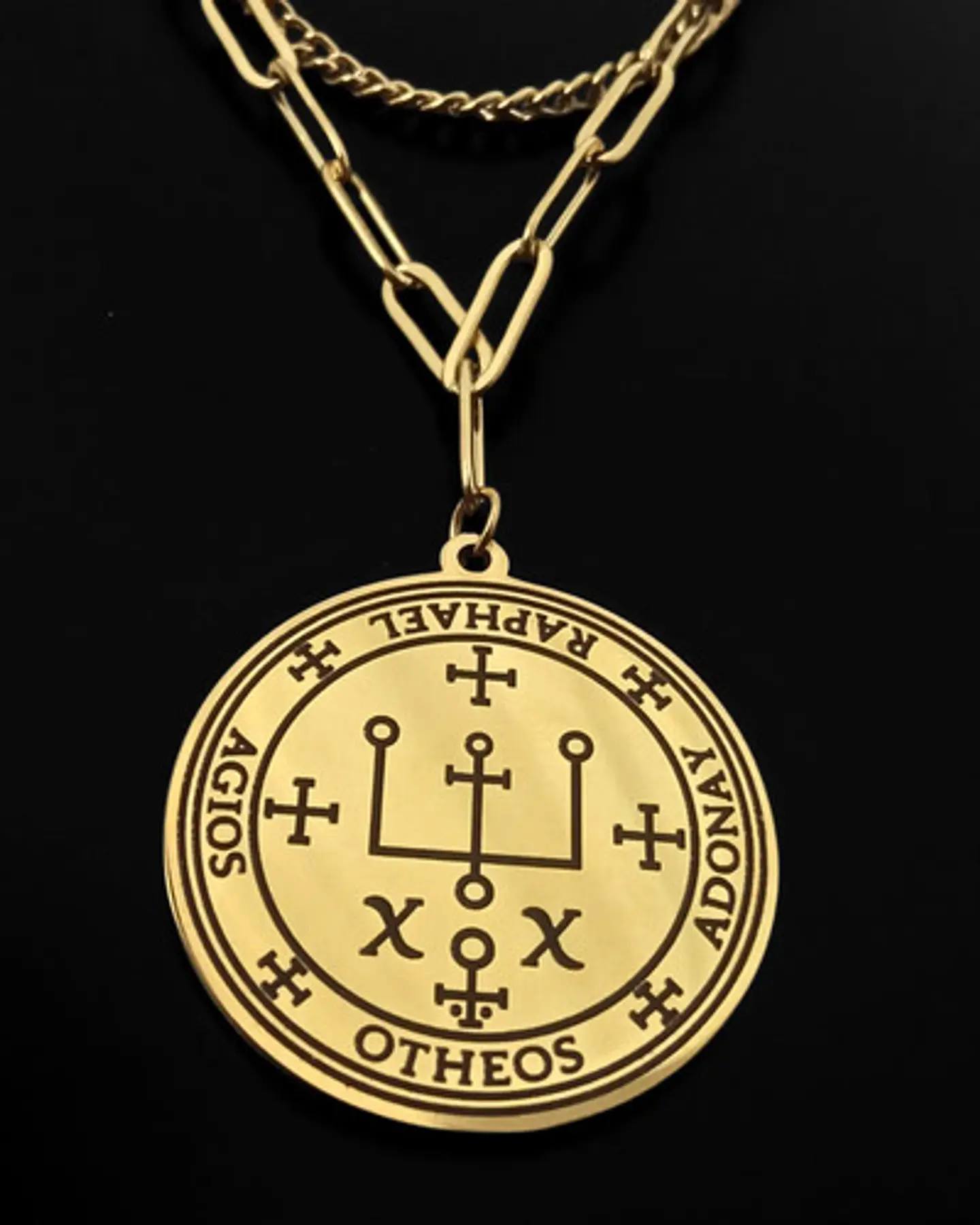 Collar Para Mujeres Dije Dorado Arcángel Rafael Amuleto 9