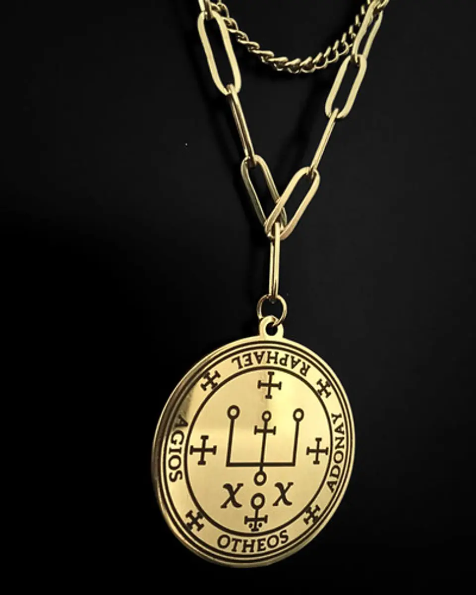 Collar Para Mujeres Dije Dorado Arcángel Rafael Amuleto 10