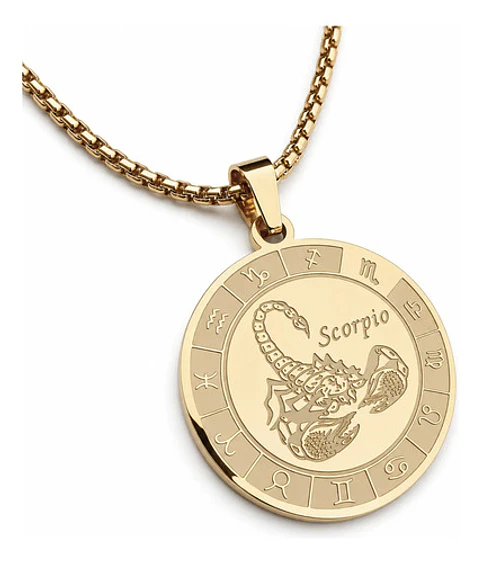 Collar De Acero Para Hombre Y Mujer Dije Signos Zodiacales