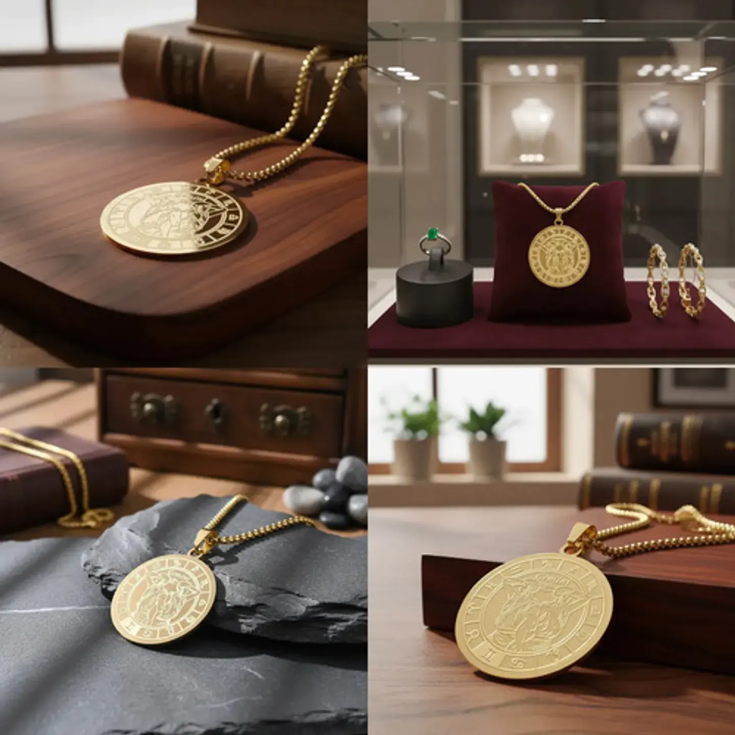 Collar De Acero Para Hombre Y Mujer Dije Signos Zodiacales 14