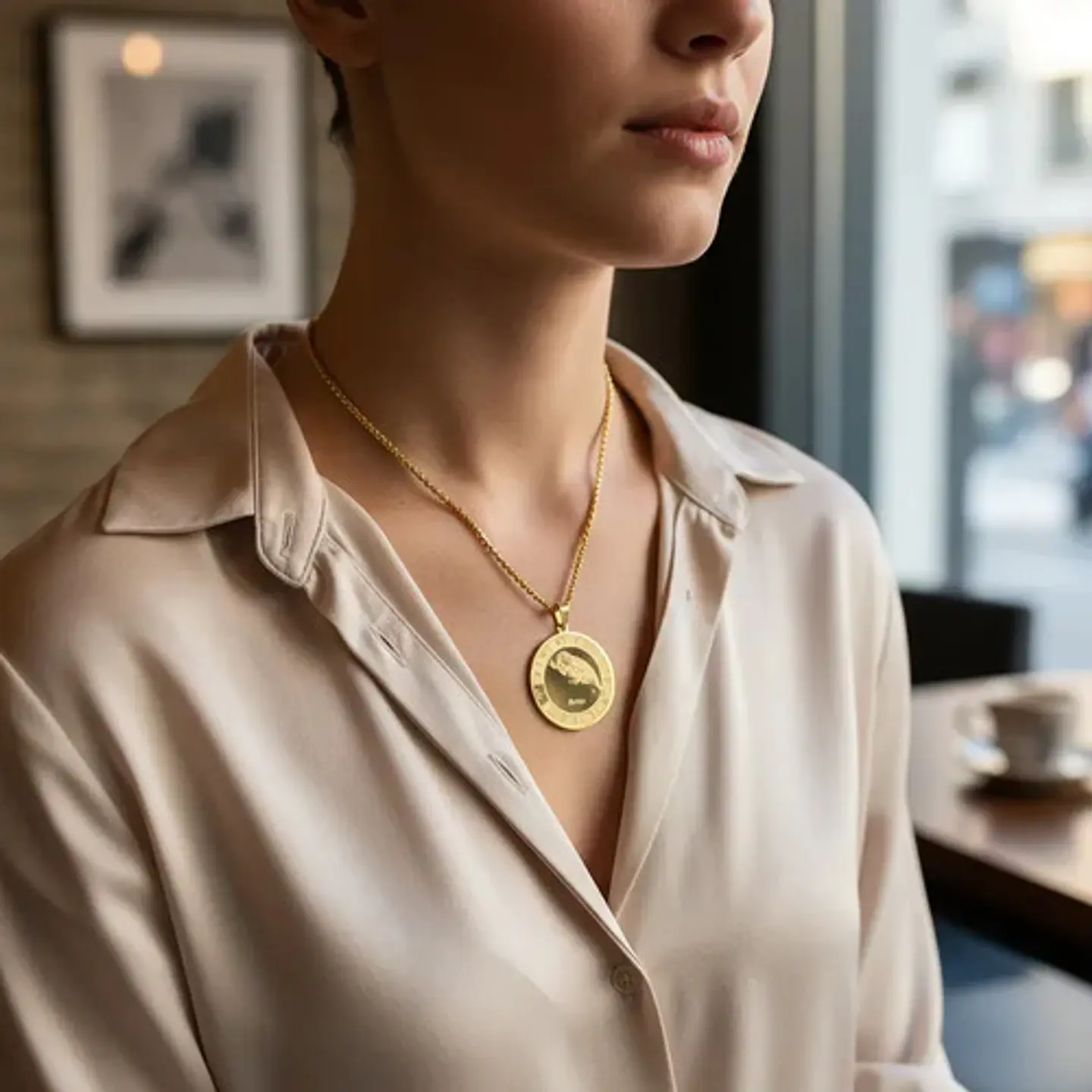 Collar De Acero Para Hombre Y Mujer Dije Signos Zodiacales 23