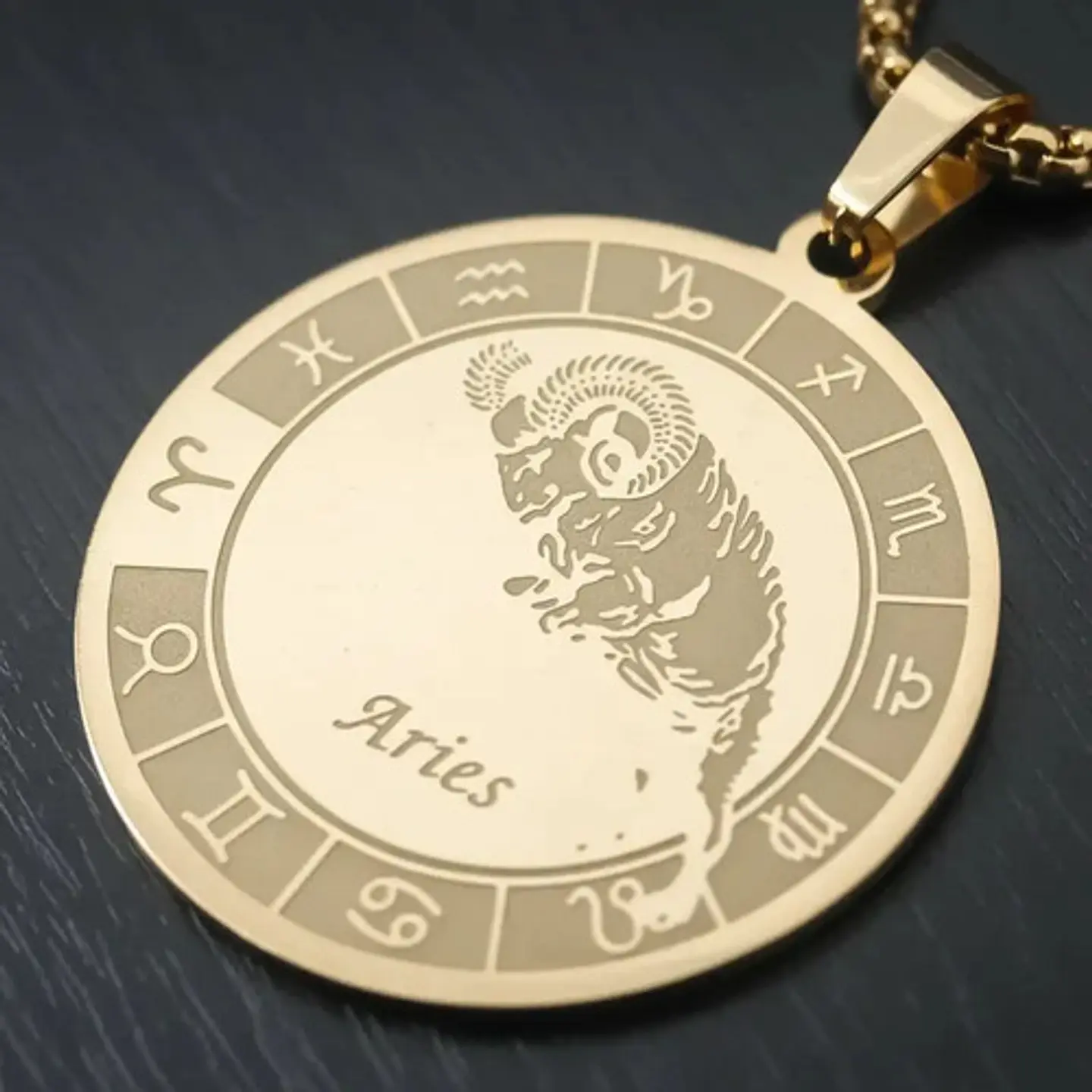 Collar De Acero Para Hombre Y Mujer Dije Signos Zodiacales 29