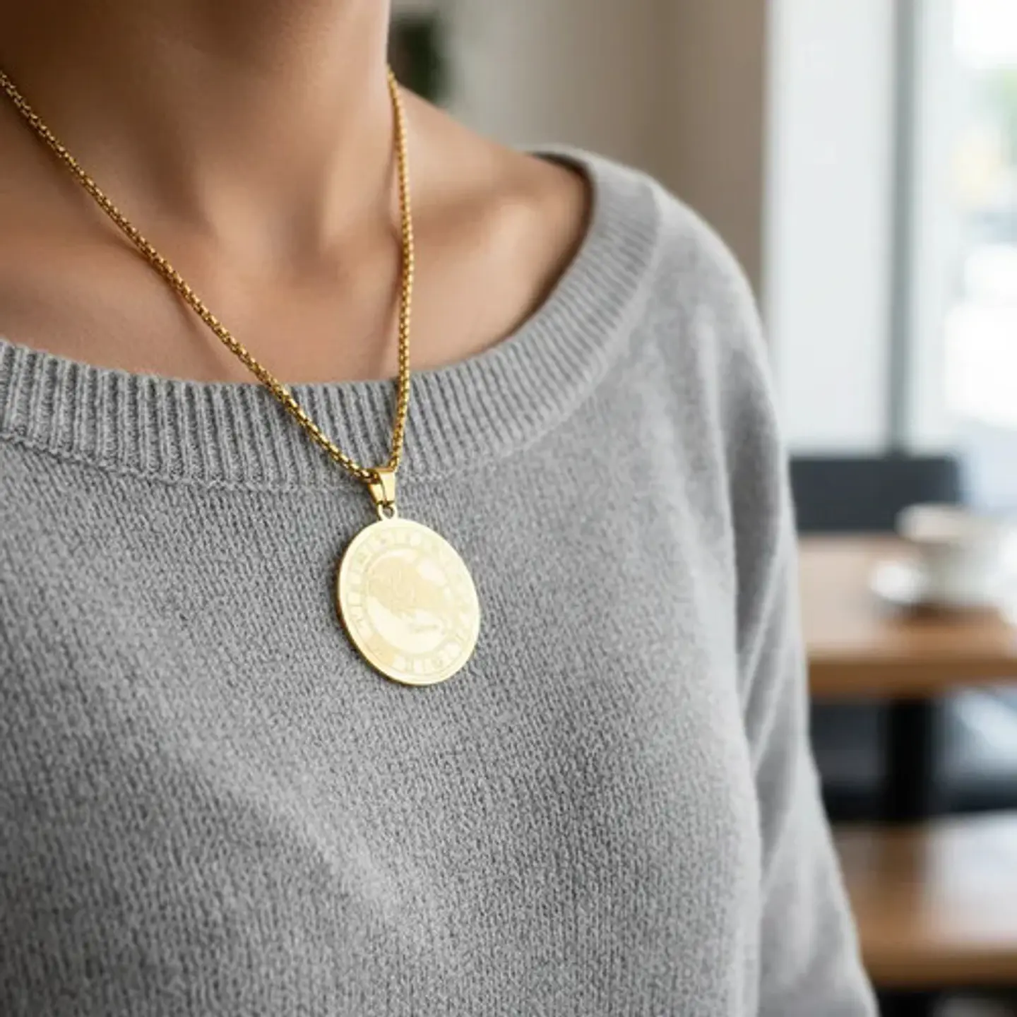 Collar De Acero Para Hombre Y Mujer Dije Signos Zodiacales 34
