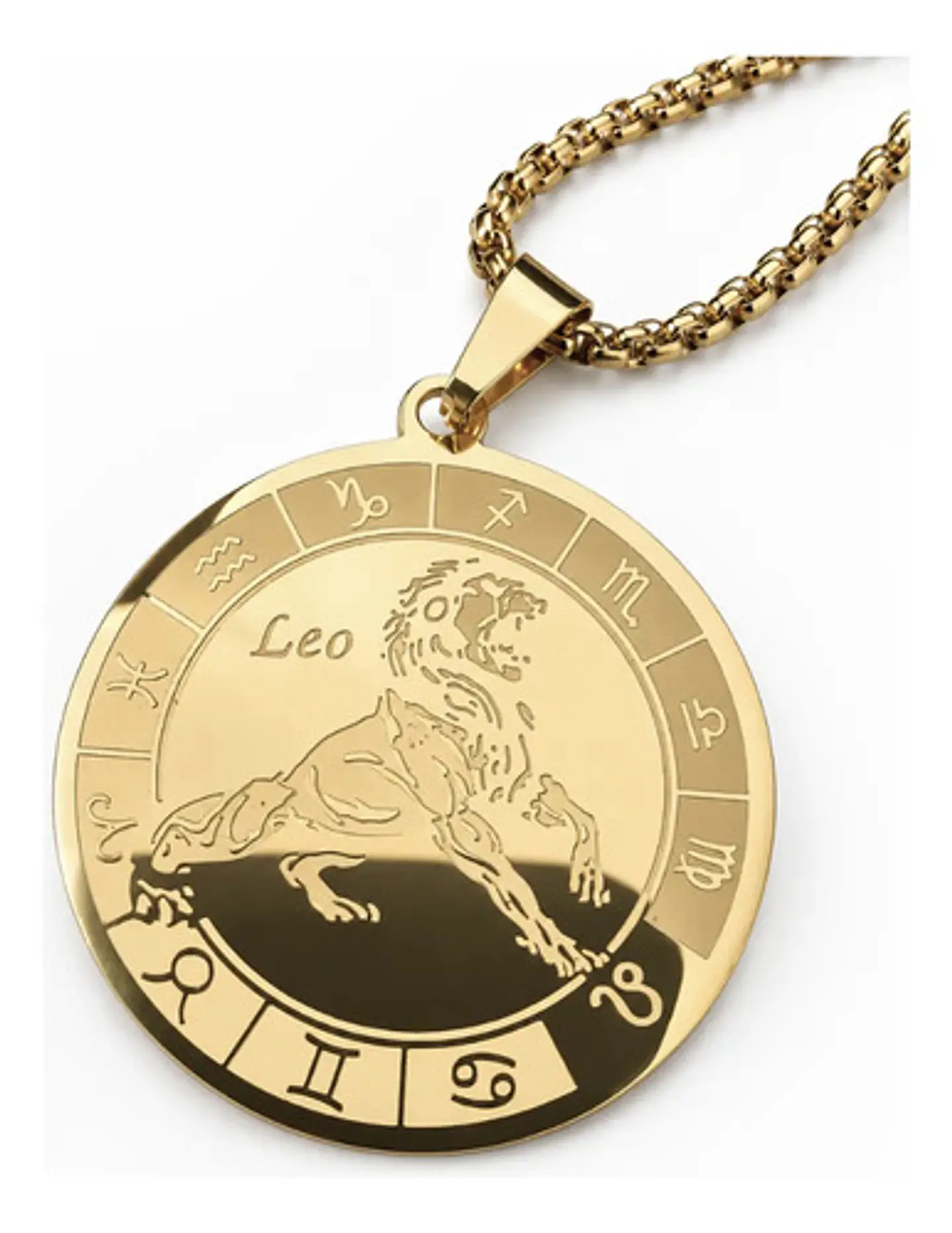 Collar De Acero Para Hombre Y Mujer Dije Signos Zodiacales 51
