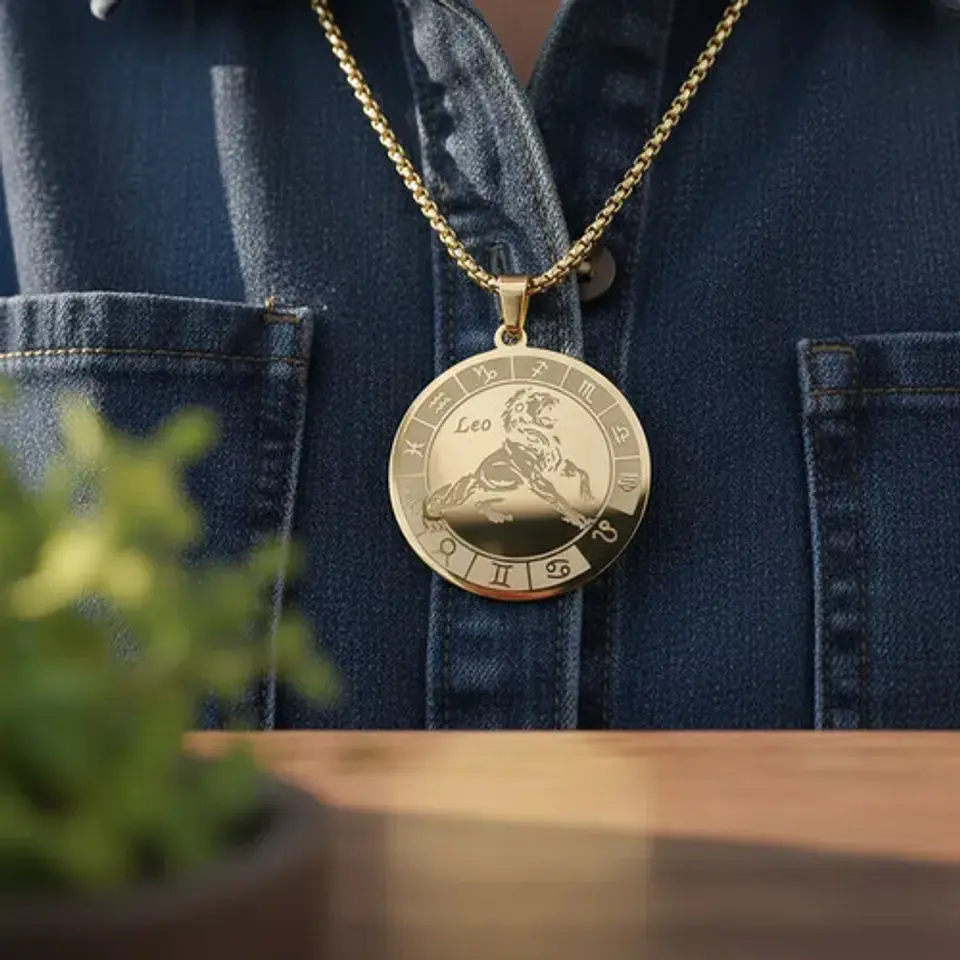Collar De Acero Para Hombre Y Mujer Dije Signos Zodiacales 59