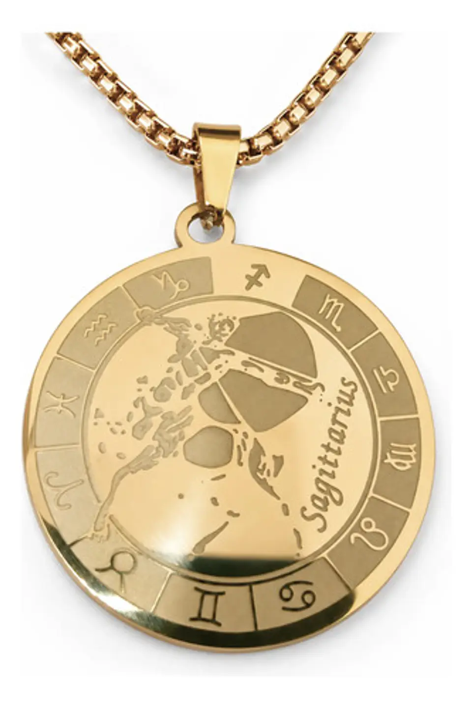 Collar De Acero Para Hombre Y Mujer Dije Signos Zodiacales 61