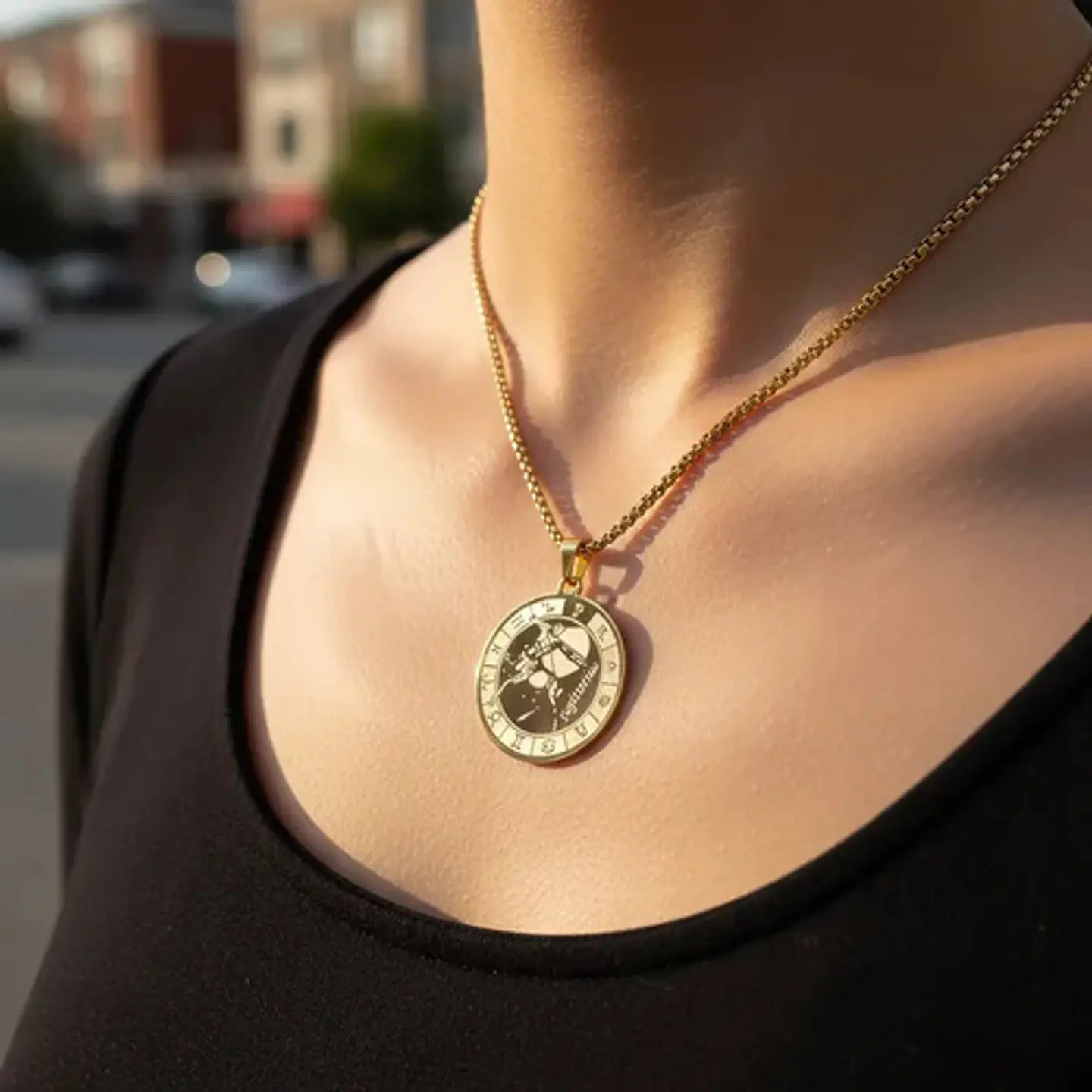 Collar De Acero Para Hombre Y Mujer Dije Signos Zodiacales 65