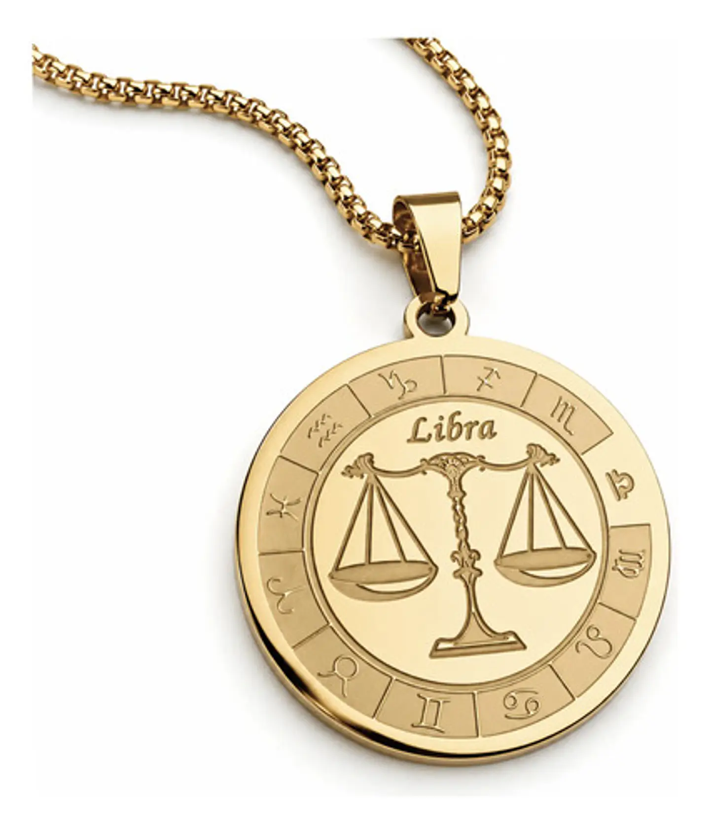 Collar De Acero Para Hombre Y Mujer Dije Signos Zodiacales 71