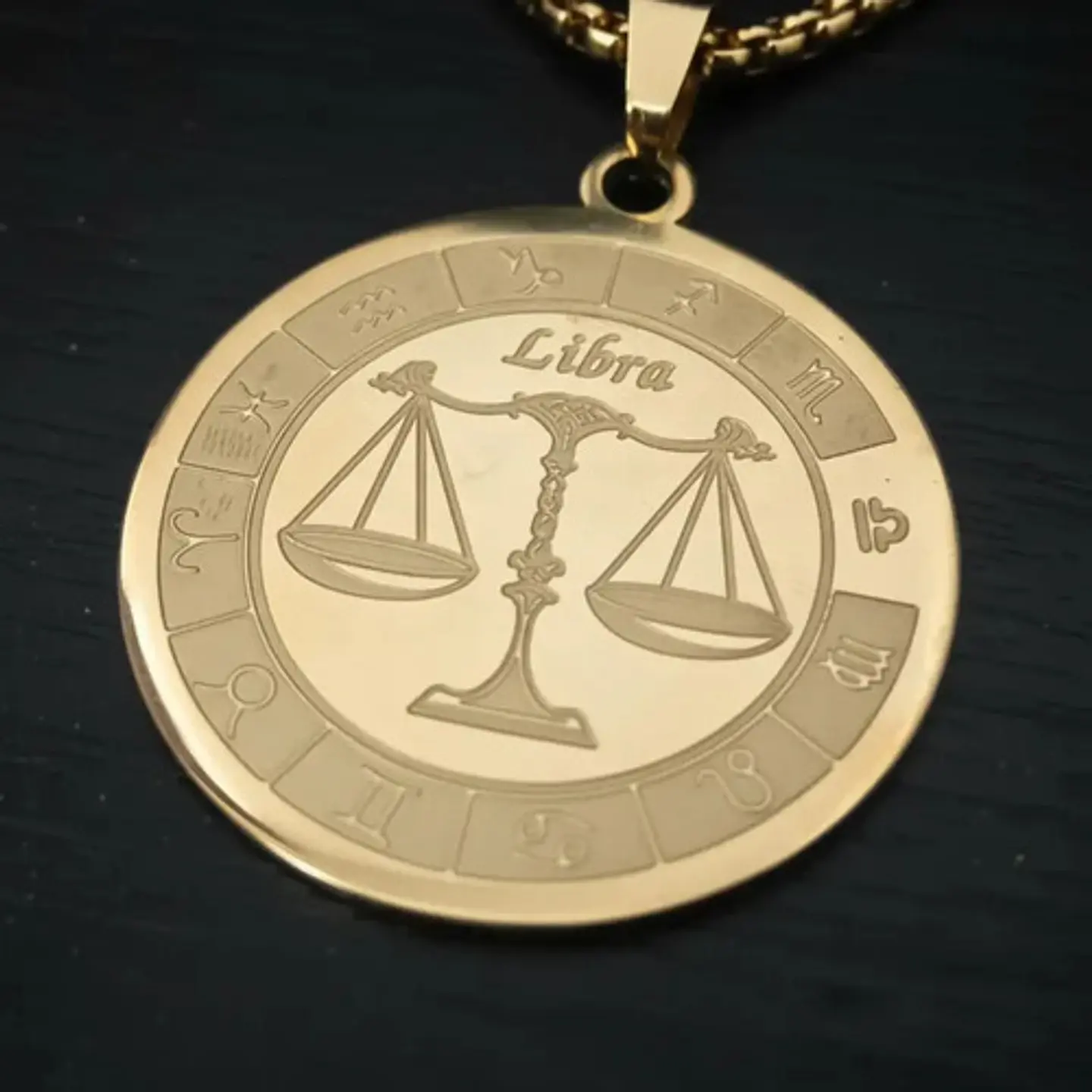 Collar De Acero Para Hombre Y Mujer Dije Signos Zodiacales 76