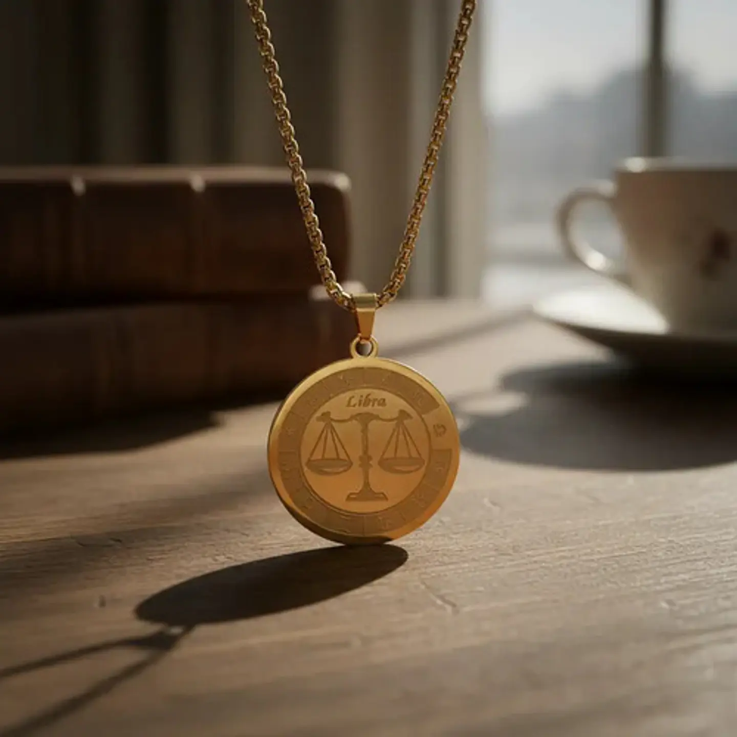 Collar De Acero Para Hombre Y Mujer Dije Signos Zodiacales 77
