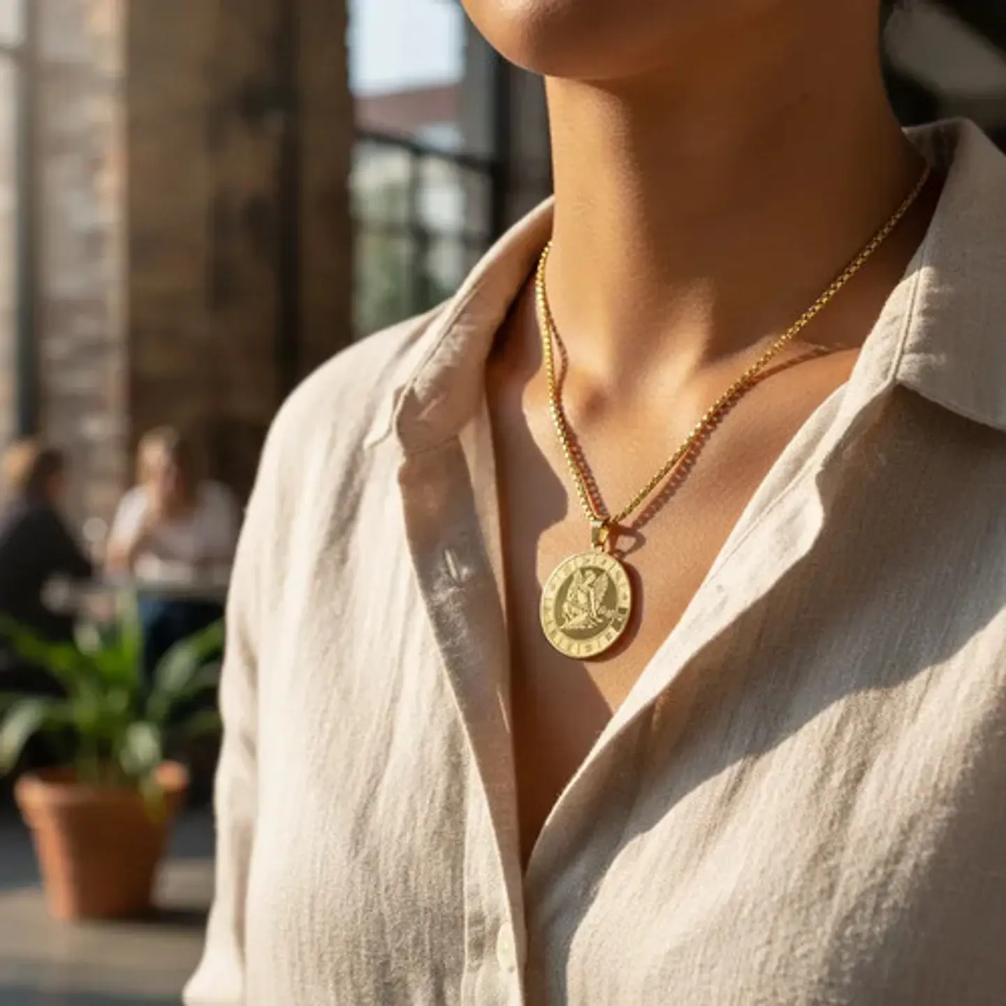 Collar De Acero Para Hombre Y Mujer Dije Signos Zodiacales 104