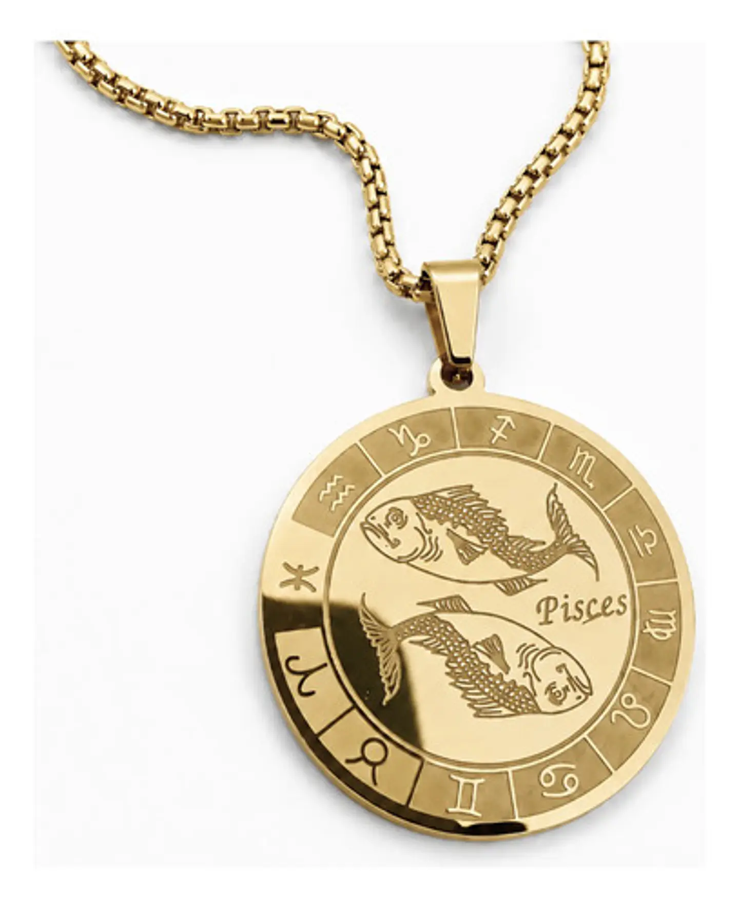 Collar De Acero Para Hombre Y Mujer Dije Signos Zodiacales 111