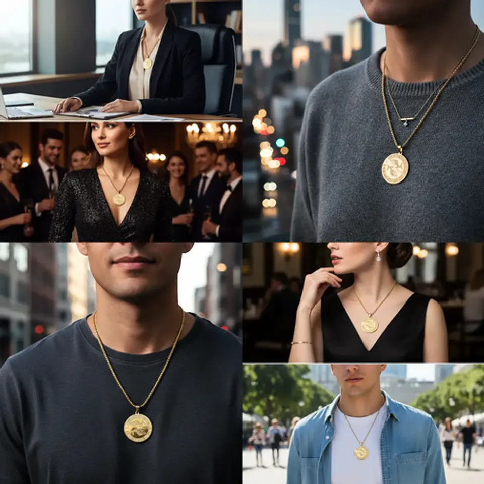 Collar De Acero Para Hombre Y Mujer Dije Signos Zodiacales 112