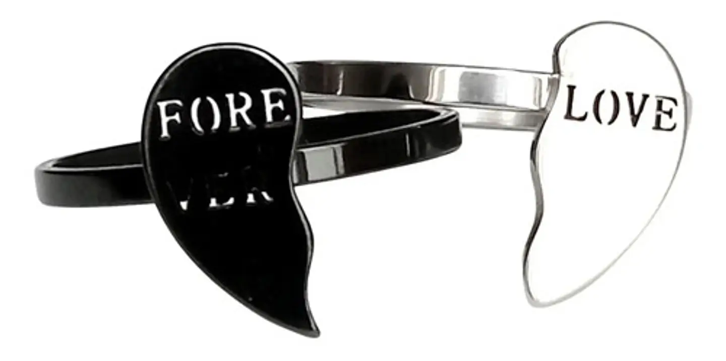 Anillo Para Pareja Novios Forma De Corazon Para Hombre Mujer 3