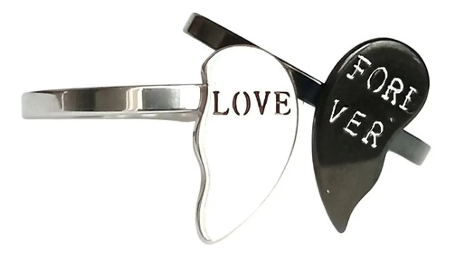 Anillo Para Pareja Novios Forma De Corazon Para Hombre Mujer 4