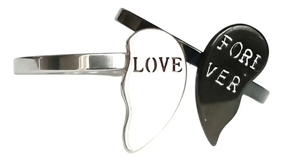 Anillo Para Pareja Novios Forma De Corazon Para Hombre Mujer 4