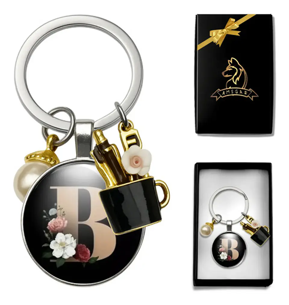 Llavero Iniciales Color Plata Para Profesor Hombre Y Mujer 5
