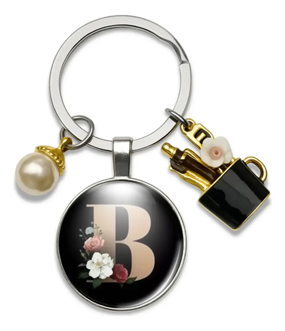 Llavero Iniciales Color Plata Para Profesor Hombre Y Mujer 6