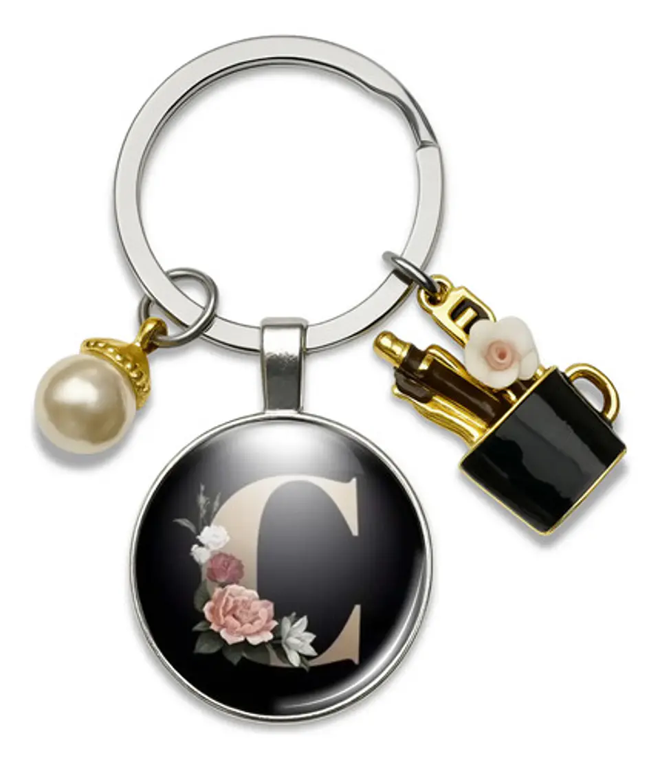 Llavero Iniciales Color Plata Para Profesor Hombre Y Mujer 10