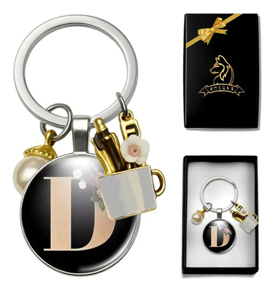 Llavero Iniciales Color Plata Para Profesor Hombre Y Mujer 13