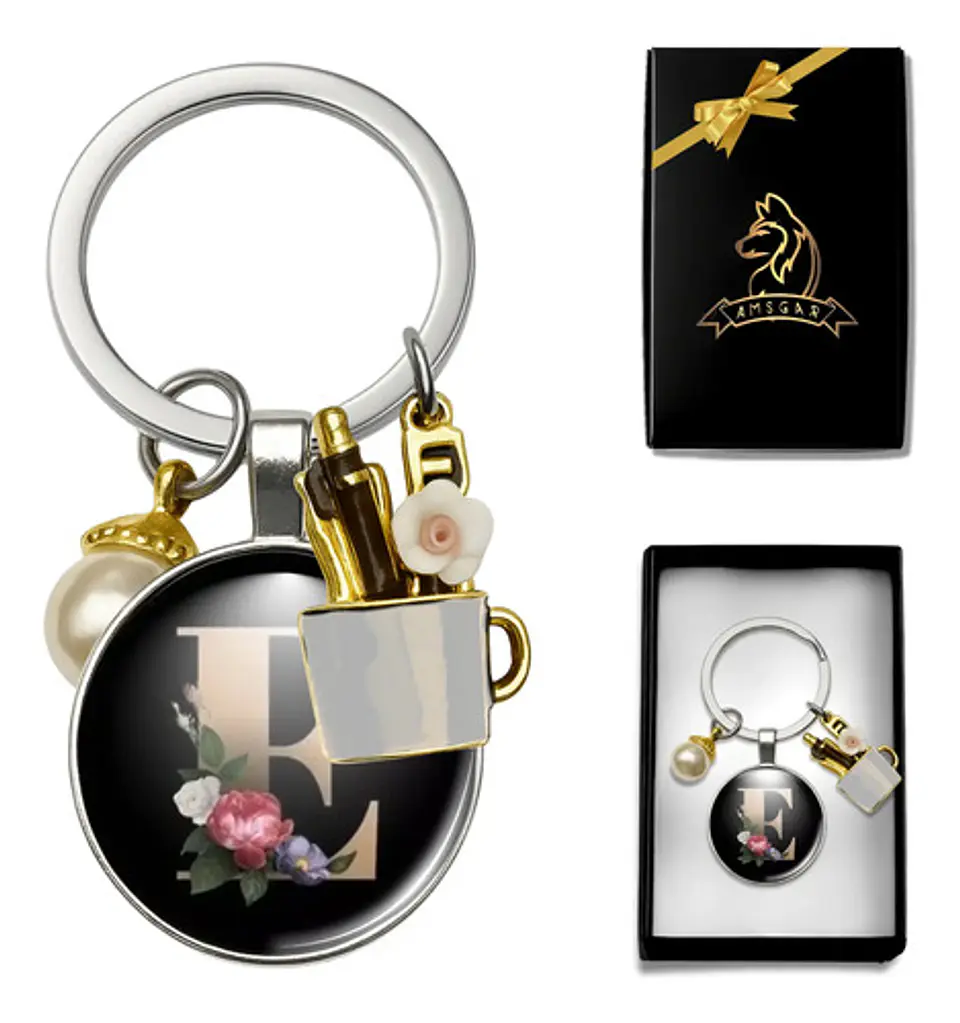 Llavero Iniciales Color Plata Para Profesor Hombre Y Mujer 17