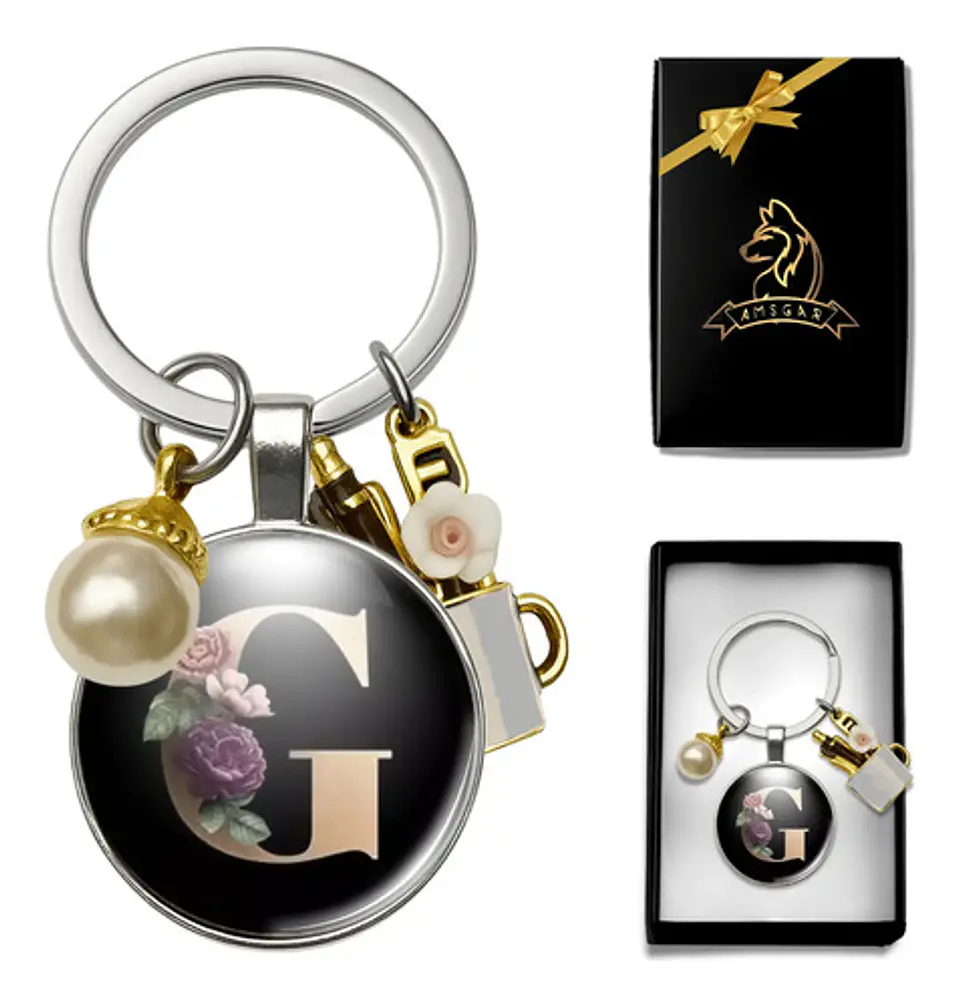 Llavero Iniciales Color Plata Para Profesor Hombre Y Mujer 25