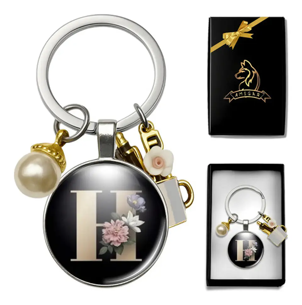 Llavero Iniciales Color Plata Para Profesor Hombre Y Mujer 29