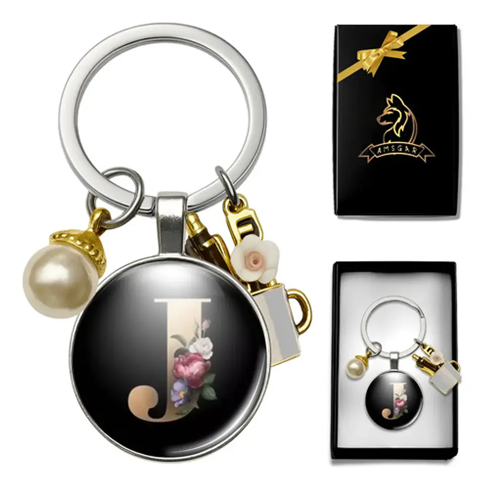 Llavero Iniciales Color Plata Para Profesor Hombre Y Mujer 34
